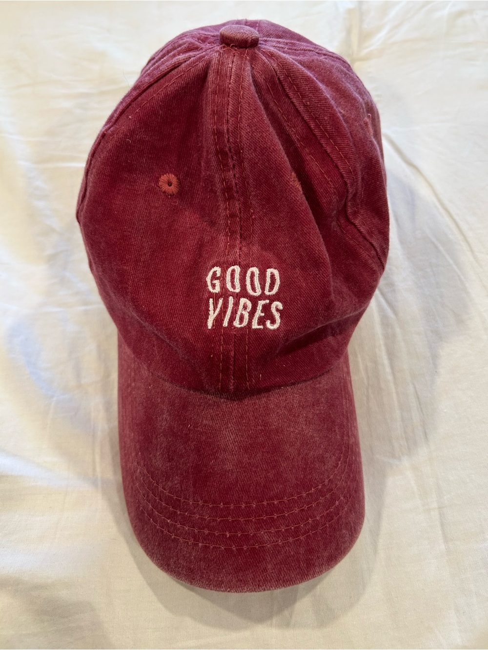 Women 'Good Vibes' Maroon Baseball Cap